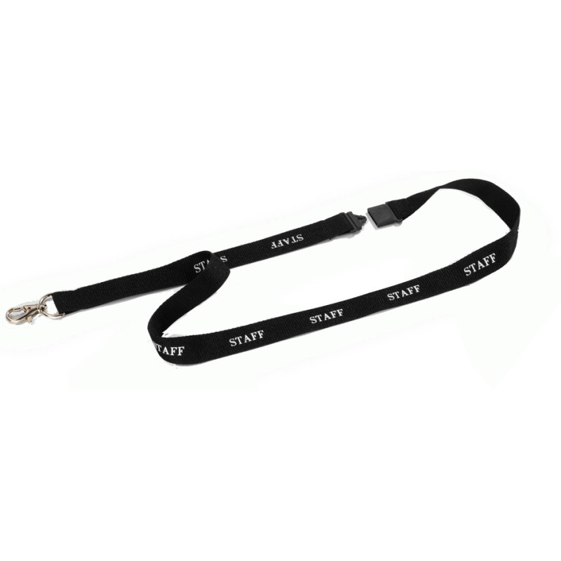DURABLE lanière textile STAFF, 20 mm, noir avec mousqueton, 10 pièces