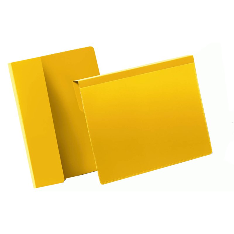 DURABLE porte-badges avec pli, A5 horizontal, jaune, 50 pièces