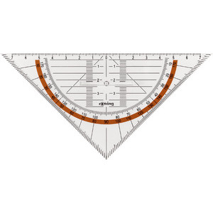 rotring geometrische driehoek Centro, handgreep, helder, hypotenusa 230 mm