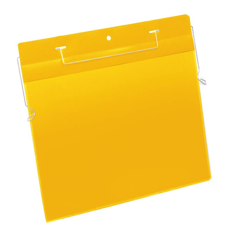 DURABLE pochettes à spirales A4 paysage, jaune, 50 pièces