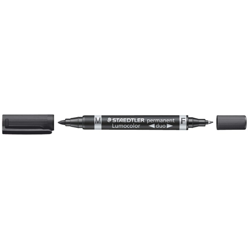 STAEDTLER Lumocolor marqueur permanent duo, noir, 0,6/1,5 mm