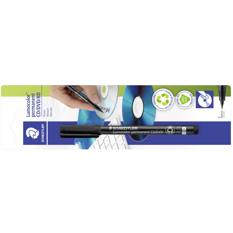 STAEDTLER Lumocolor marqueur permanent CD/DVD, pointe fine, 0,4 mm