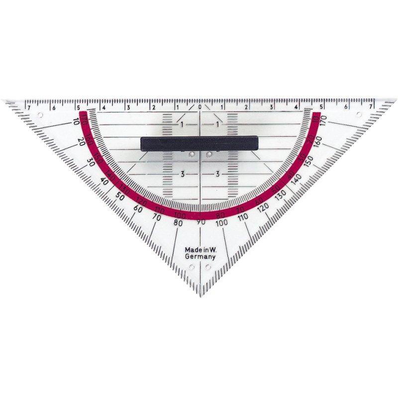 herlitz lineaal met greep, 160 mm, transparant, zwarte mm-verdeling