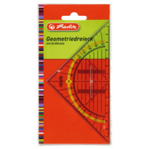 herlitz lineaal met greep, 160 mm, transparant, zwarte mm-verdeling