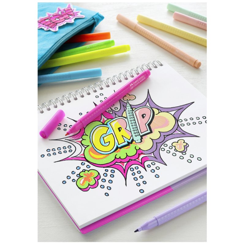 Faber-Castell coloured pencils Neon + Pastel, triangular grip, 10 pieces