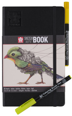 SAKURA schetsboek/notitieboek, 210×148 mm, zwart/crèmewit, 80 vel