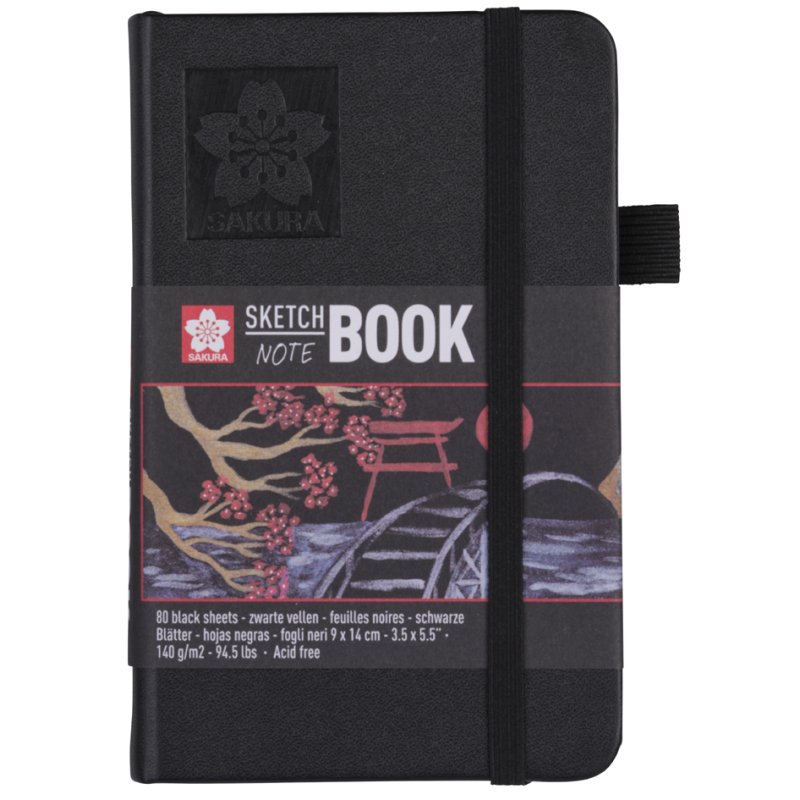 SAKURA carnet de croquis, 210 × 297 mm, noir, 80 feuilles