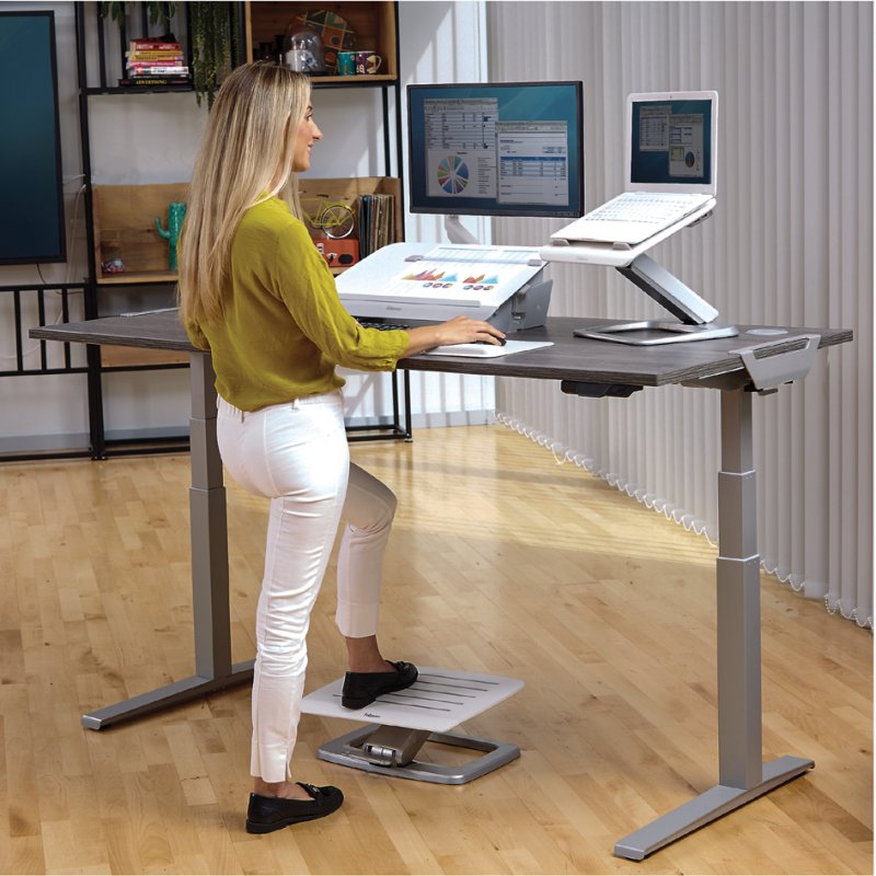 Fellowes support pour ordinateur portable Hana Series, blanc, jusqu'à 19 pouces, bras à gaz