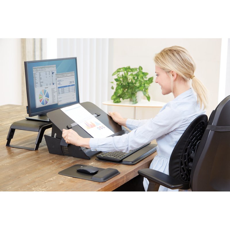 Fellowes support documents Hana Series, noir, 5 réglages hauteur, ergonomique