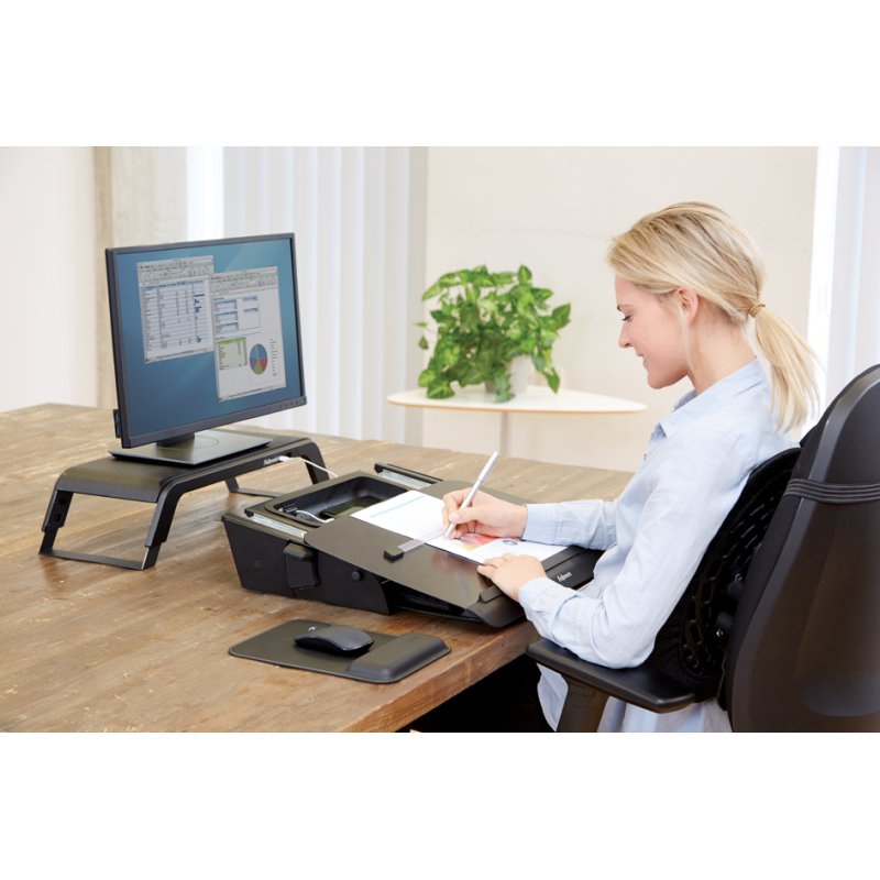Fellowes support documents Hana Series, noir, 5 réglages hauteur, ergonomique