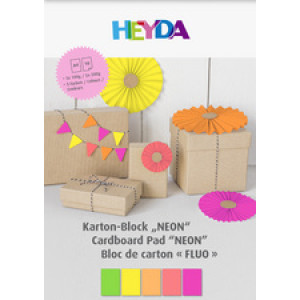 HEYDA neonpapier blok A4, 10 vel, neongekleurd