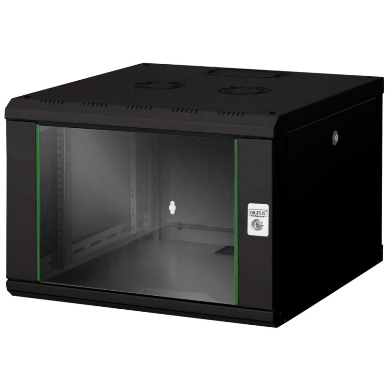 DIGITUS 19" wandverdeler, eendelig, 9 HE, zwart