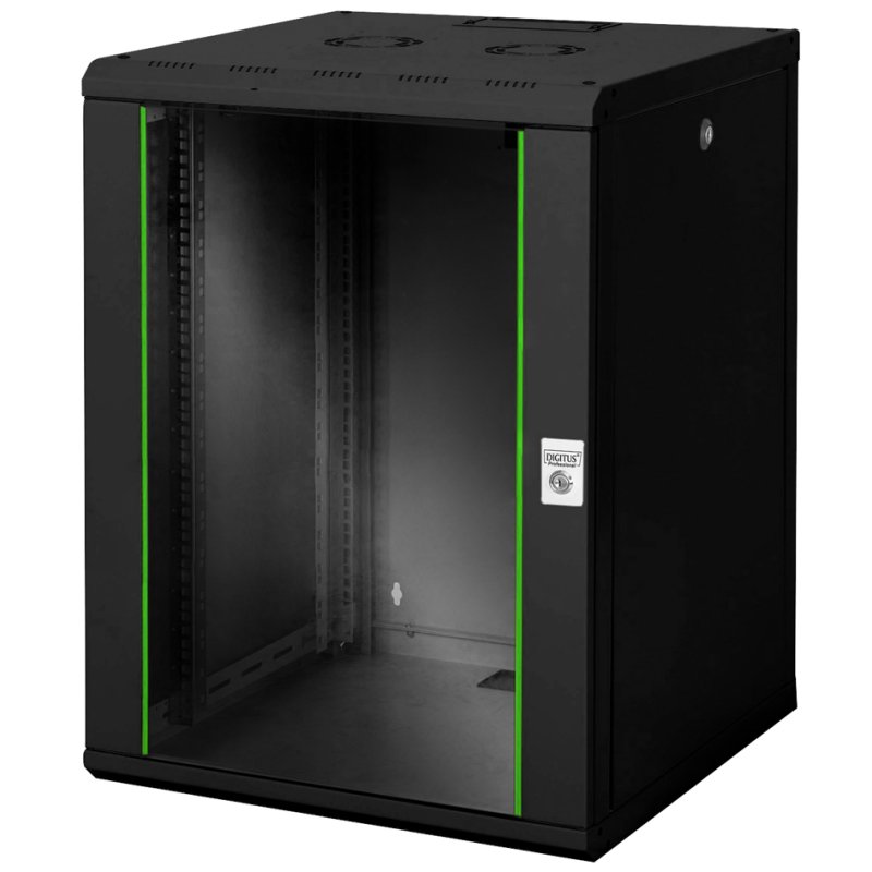 DIGITUS 19 inch wandkast Unique Serie, 16 HE, 600 mm diepte, zwart