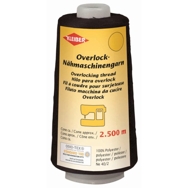 KLEIBER fil de surjet, noir, 2500 mètres, 100% polyester