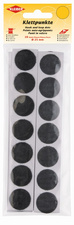 KLEIBER klittenband punten, zelfklevend, zwart, 16 mm diameter