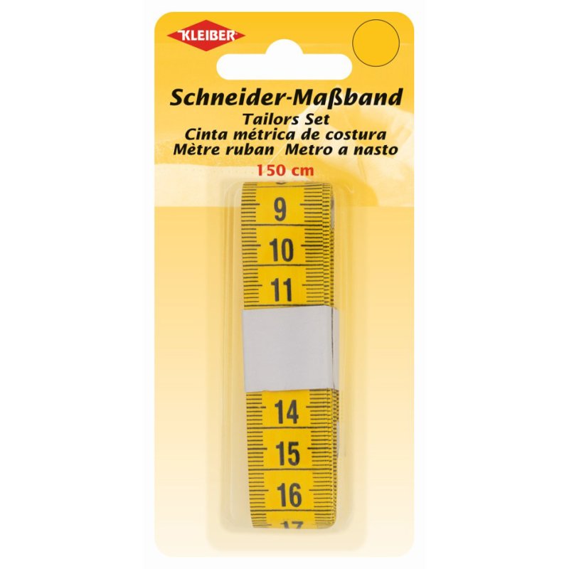 KLEIBER mètre ruban tailleur, jaune, PVC