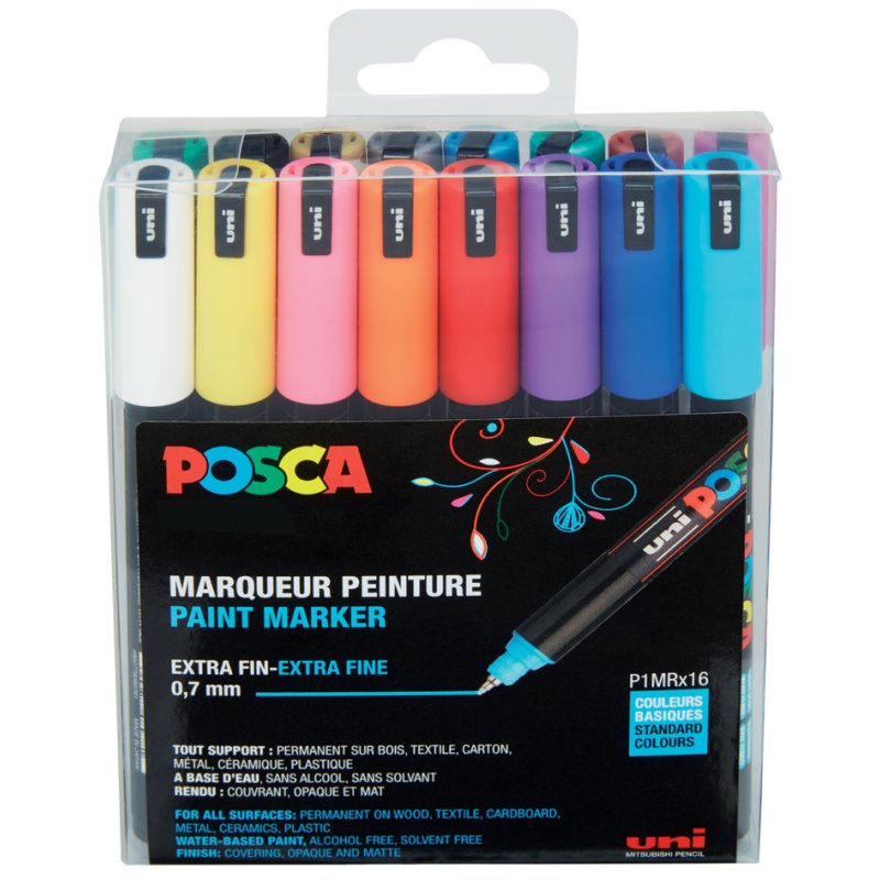 POSCA pigment markers PC1MR, metallic colours, 0.7 mm, 8 pieces