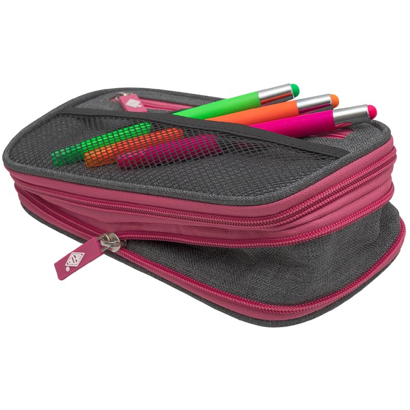 WEDO étui à crayons NEON Stretch, orange fluo, avec compartiment intérieur