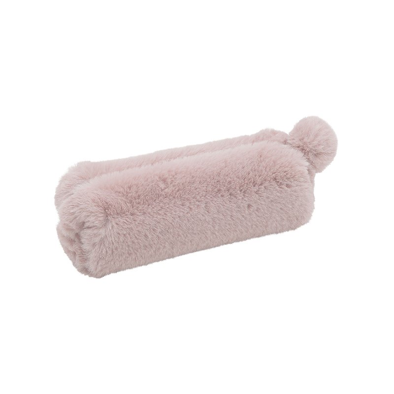 WEDO pluchen pennenetui FLUFFY, blauwgrijs, 245×115×40 mm