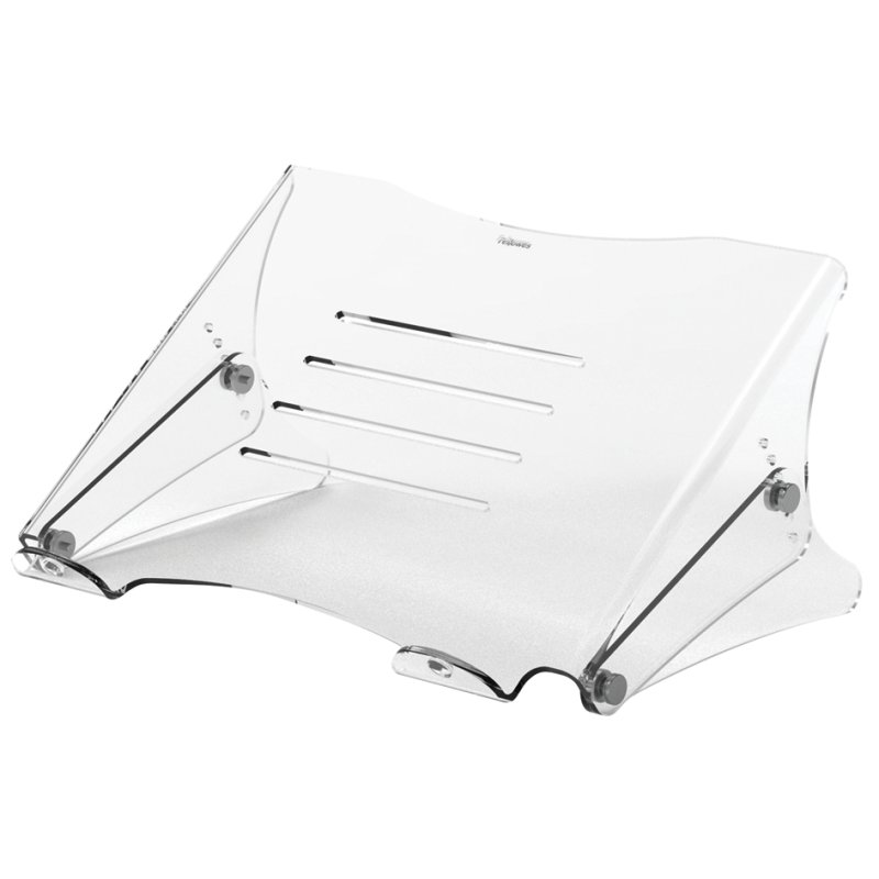 Fellowes Clarity notebook stand, crystal clear, glass clear, height adjustable, up to 15 inch