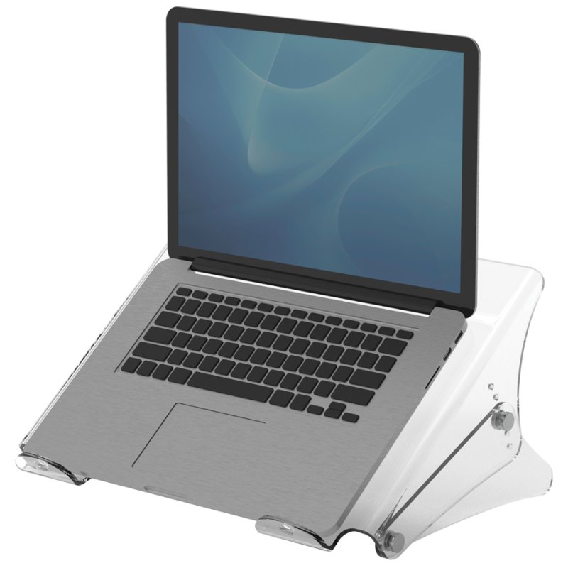 Fellowes Clarity notebook stand, crystal clear, glass clear, height adjustable, up to 15 inch