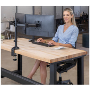 Fellowes Reflex dubbele monitorarm, zwart, tot 27 inch, 8 kg draagkracht