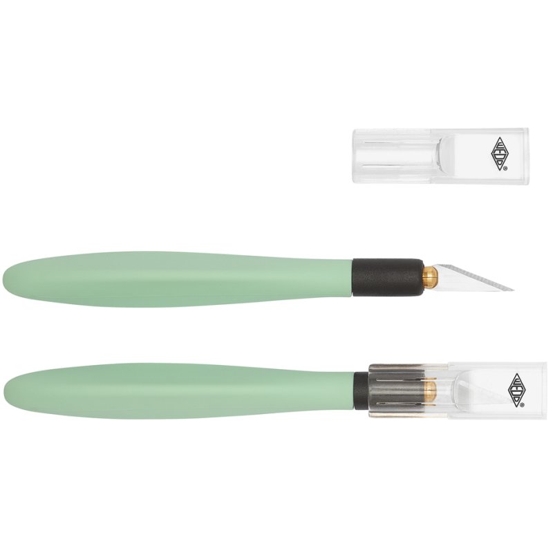 WEDO scalpel Comfortline Pastel, vert menthe, 150 mm, 5 lames de rechange