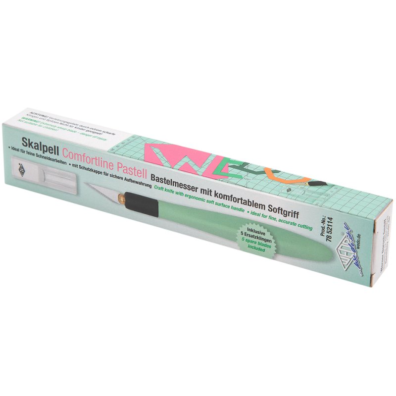 WEDO scalpel Comfortline Pastel, vert menthe, 150 mm, 5 lames de rechange