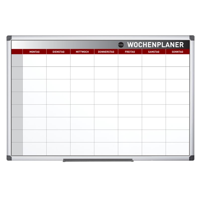 Bi-Office tableau blanc magnétique, blanc, cadre aluminium, aperçu 2 mois