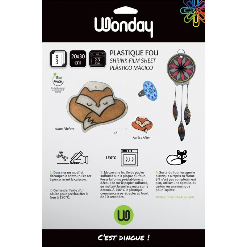 Wonday feuilles de plastique rétractable, 200×300 mm, blanc, 3 pcs