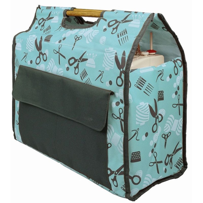 KLEIBER housse machine à coudre, orange/gris, 43×21×41 cm, matelassée