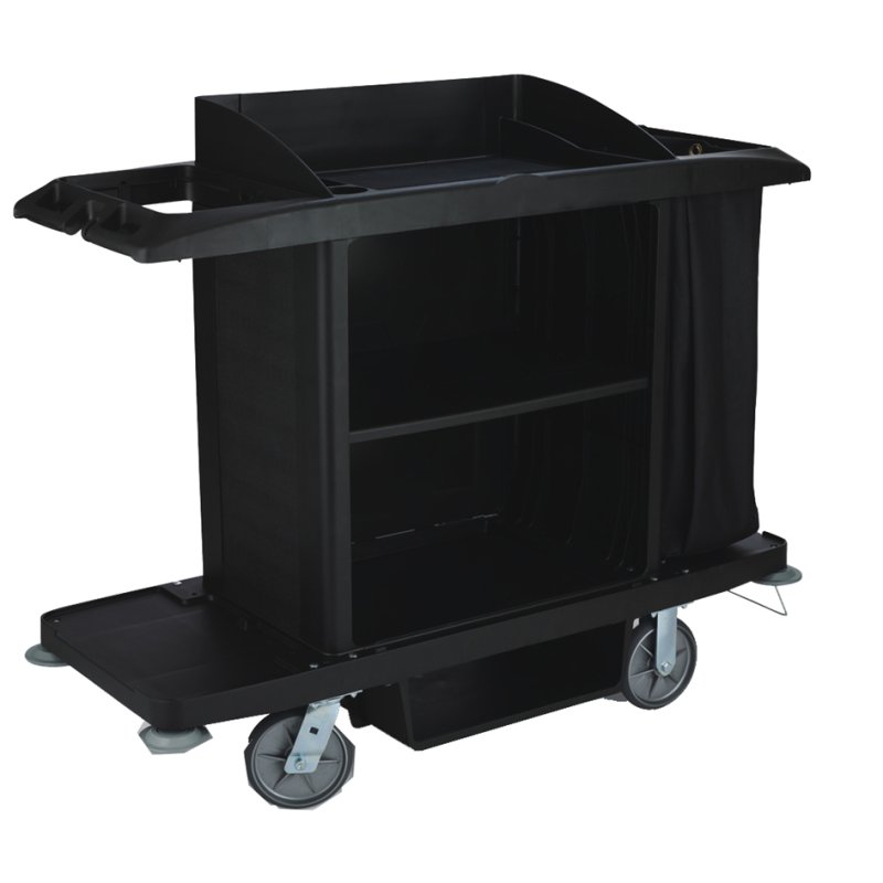 Rubbermaid hotelwagen groot, PP, 3 aflegvakken, zwart