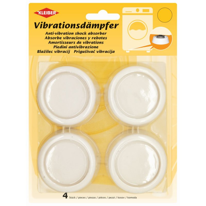 KLEIBER amortisseur de vibrations, diamètre 65 mm, blanc, 4 pièces