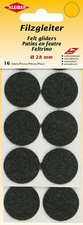 KLEIBER vilten glijders, zelfklevend, 35 mm, bruin, 16 stuks