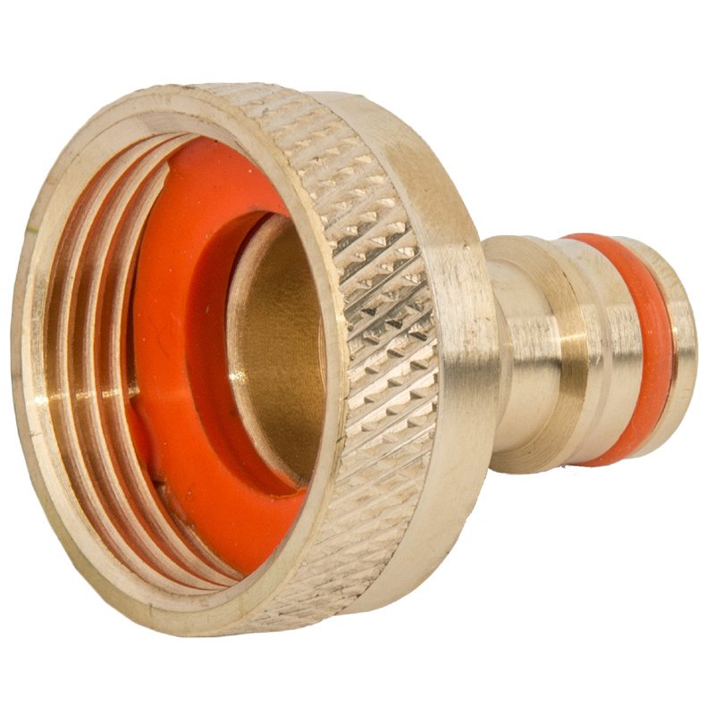 Bradas tap connector, internal thread 3/4", brass, replaceable rubber seal