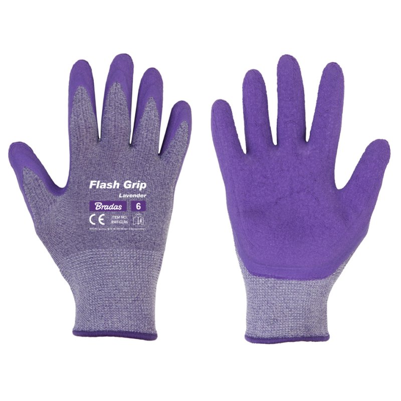Bradas gants de travail Flash Grip, lavande, taille M, femmes