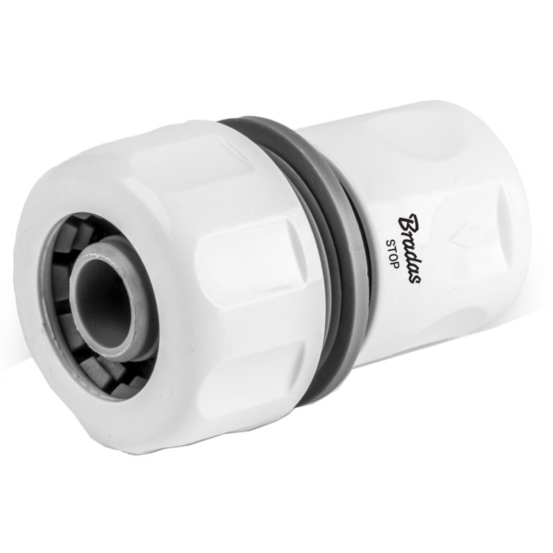 Bradas raccord de tuyau WHITE LINE, arrêt d'eau, 3/4 inch, blanc