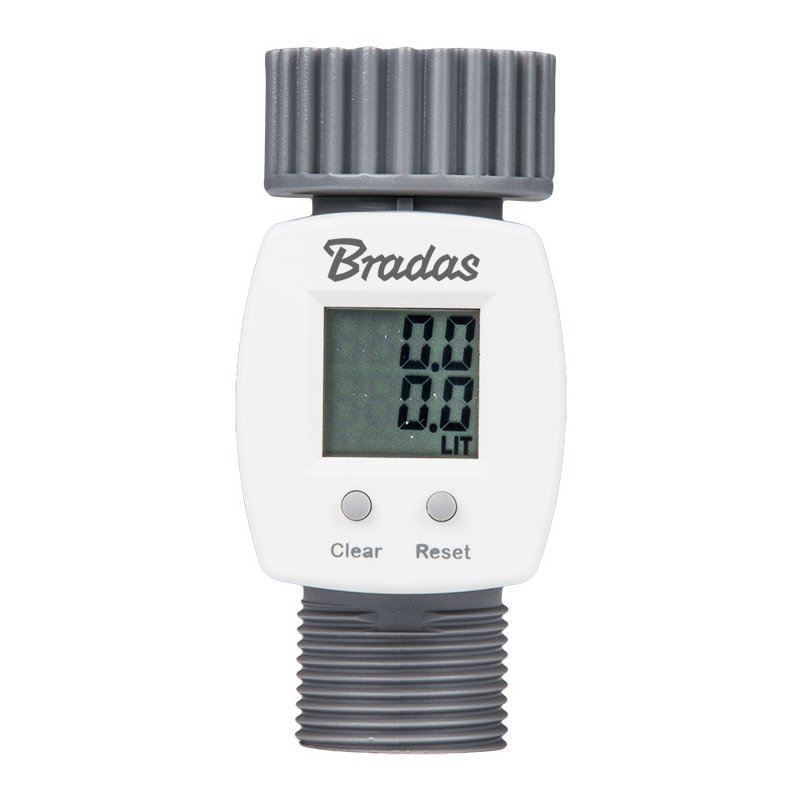 Bradas digitale watermeter WHITE LINE, 3/4 inch, grijs/wit, LCD-display