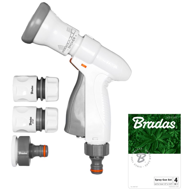 Bradas ensemble de pulvérisation jardin SUPER SPRAY, gris/blanc, 4 pièces