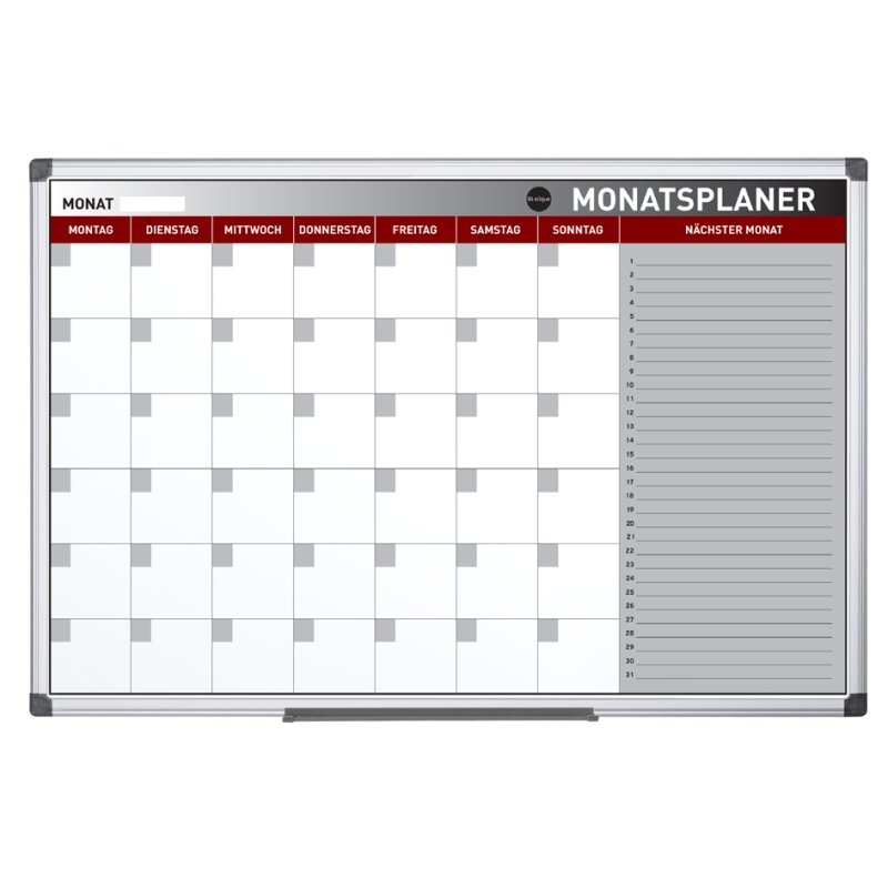 Bi-Office magnetisch whiteboard, wit, aluminiumframe, beschrijfbaar