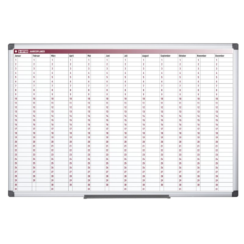 Bi-Office tableau blanc magnétique, blanc, cadre aluminium, laqué
