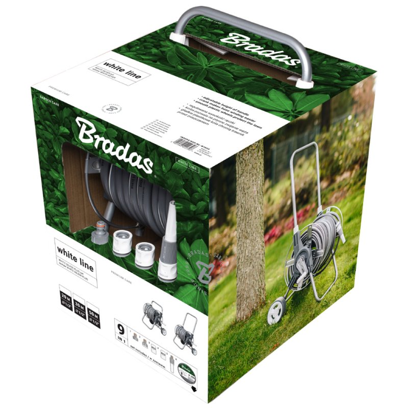 Bradas enrouleur tuyau set WHITE SILVER PLUS, 1/2", 20 m, complet