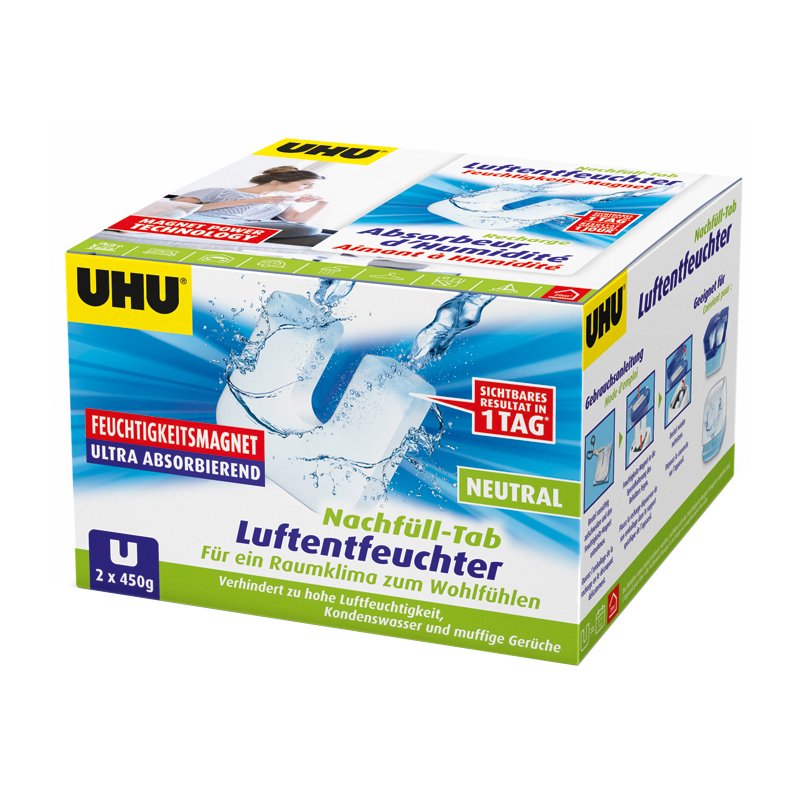 UHU navulling lavendel voor luchtontvochtiger, 2 x 450 g