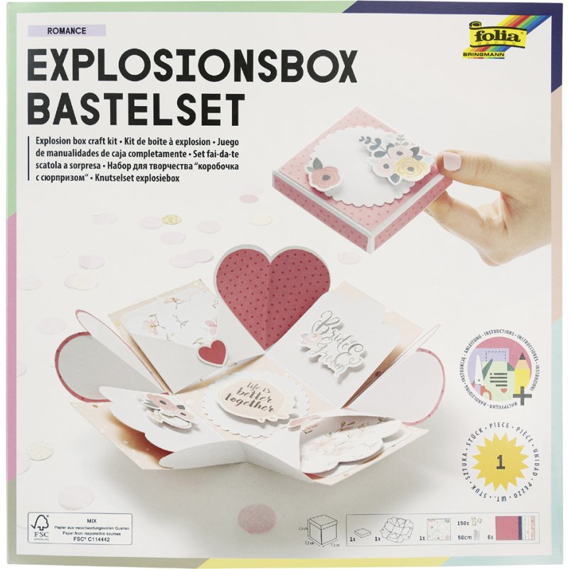 folia Explosiedoos knutselset Happy Birthday, compleet, voorgestanst