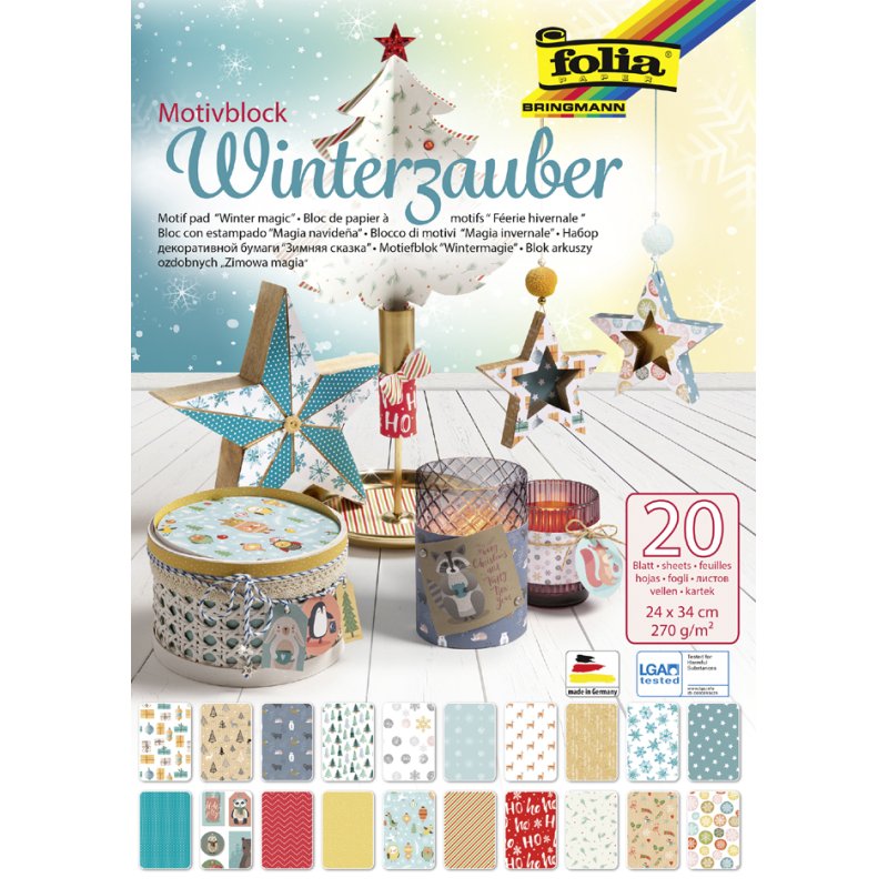 folia inspiratieblok Wintermagie, 240 × 340 mm, 20 vellen