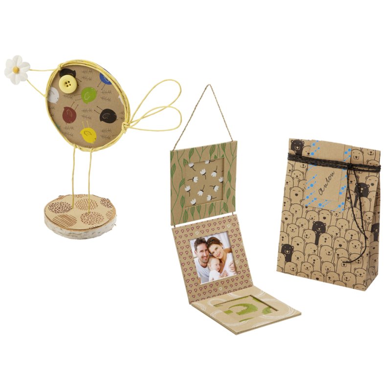 folia motivblok Kraftpapier A4, 20 vel, gemengde motieven