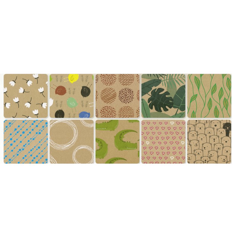 folia motivblok Kraftpapier A4, 20 vel, gemengde motieven