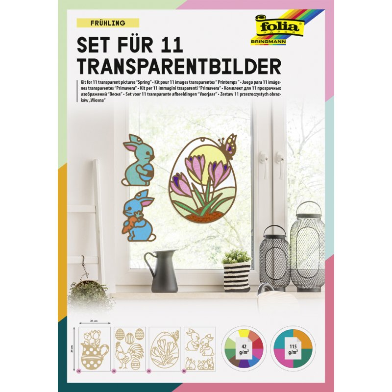 folia vensterborduren knutselset Lente, 250 × 350 mm, 11 motieven