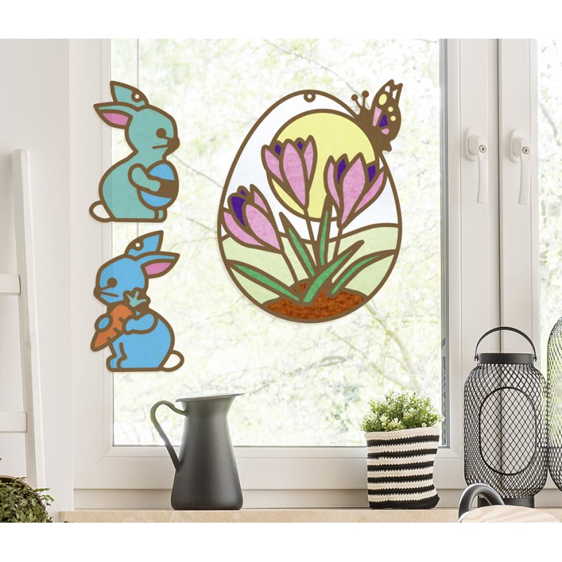 folia vensterborduren knutselset Lente, 250 × 350 mm, 11 motieven