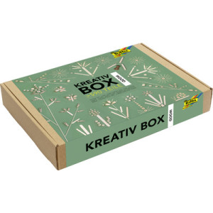 folia creatieve houten knutselset Wood, 590+ onderdelen, natuurkleurige kartonnen doos